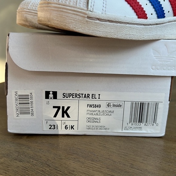 Adidas Red White & Blue Superstarts❤️🤍💙 - Picture 4 of 11